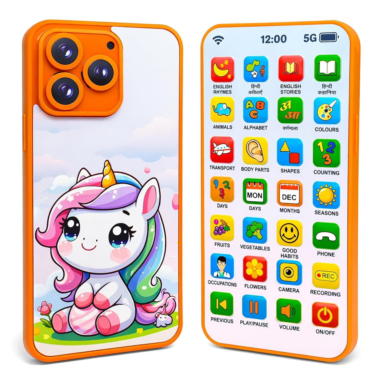 Rechargeable Phone Toy for 2–12 Years Kids 28 Modes Talking Baby Smart Mobile Learning Toy for Boys & Girls